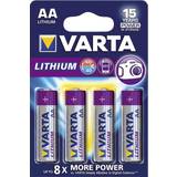 Varta Batterier - Litium Batterier & Opladere Varta Lithium AA 4-pack