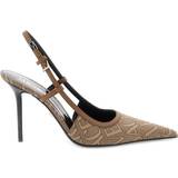 37 ½ - Stof Højhælede sko Versace Allover - Brown