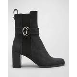 Christian Louboutin Chelsea boots Christian Louboutin CL-Buckle Red Sole Leather Booties BLACK 11B