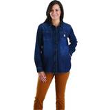 Carhartt Bomuld - Dame Skjorter Carhartt Relaxed-Fit Midweight Denim Long-Sleeve Shirt for Ladies Zion