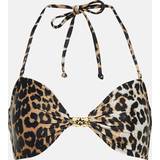 Ganni Dame Bikinitoppe Ganni Leopard-print bikini top multicoloured
