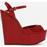 9 - Rød Sandaler med hæl Dolce & Gabbana Patent Leather Wedges