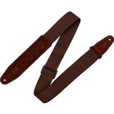Guitar holder Levy's 2" Cotton Guitar Strap With Pick Holder Brown