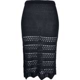 Urban Classics Sort Nederdele Urban Classics Damen Rock 3/4 Crochet Knit Skirt Black