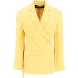 46 - Gul Blazere Jacquemus La Veste Tibau linen-blend blazer yellow