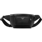 Læder bæltetaske Emporio Armani Eagle Plate Bum Bag - Black