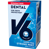Sødemiddel Tyggegummi V6 Dental Care Strong Mint 70g 50stk