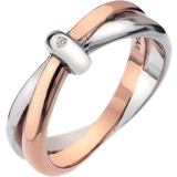 Hot Diamonds Vermeil Ring - Rose Gold/Silver/Diamond