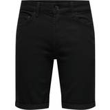 Only & Sons Herre - XXL Shorts Only & Sons Avi Denim Shorts - Black