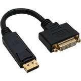 InLine DisplayPort-kabler - Sort InLine DisplayPort - DVI M-F Adapter 0.2m