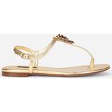 Dolce & Gabbana Guld Hjemmesko & Sandaler Dolce & Gabbana Nappa leather Devotion thong sandals
