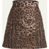 Dolce & Gabbana 40 Nederdele Dolce & Gabbana Skirts Short wool skirt with jacquard leopard design Multicolor female