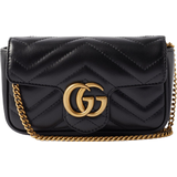 Gucci Skulderrem Håndtasker Gucci GG Marmont Super Mini Bag - Black