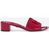 Dolce & Gabbana Pink Hjemmesko & Sandaler Dolce & Gabbana Cut Out Patent Leather Mules cyclamen