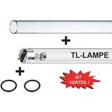 Lysstofrør TMC UVC 30 Watt Set TL-Lampe Quarzglas 2xO-Ring