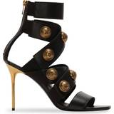Balmain Dame Sko Balmain button-embellished stiletto sandals women Calf Leather/Calf Leather/CALFSKIN Black