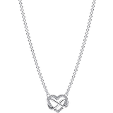 Pandora Transparent Halskæder Pandora Infinity Heart Choker Necklace - Silver/Transparent