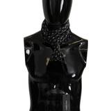 Herre - Viskose Halstørklæde & Sjal Dolce & Gabbana Black Geometric Patterned Shawl Wrap Fringe Mens Scarf One