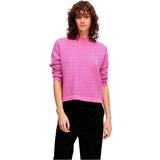 Pink - Polokrave Overdele Selected Ribbed Knitted Jumper