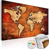 Træ Vægdekorationer Artgeist kork Amber World [Cork Map] Billede