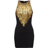 Balmain Bomuld Kjoler Balmain Embellished minidress gold