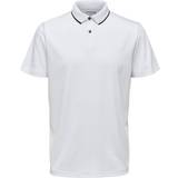 Genanvendt materiale Polotrøjer Selected Short Sleeved Coolmax Polo Shirt - Bright White