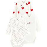 Bodyer MarMar Copenhagen Baby Heart Wrap Bodysuit 2-pack - White/Red (A00AZ00000)