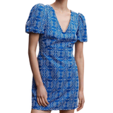 Mango Kort ærme Kjoler Mango Women's Embroidered Open Back Dress - Medium Blue
