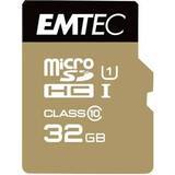 Emtec U1 Hukommelseskort Emtec Elite Gold MicroSDHC Class 10 UHS-I U1 85/20MB/s 32GB