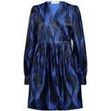Ballonærmer - Dame - Polyester Kjoler Selected Joella Wrap Dress - Princess Blue