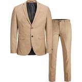 48 - Beige - Uld Jakkesæt Jack & Jones Solaris Super Slim Fit Suit - Beige/Curds/Whey