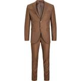 Brun - Polyester Jakkesæt Jack & Jones Solaris Super Slim Fit Suit - Brown/Emperador
