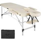 tectake Massage table 2-zone aluminium, padding bag beige