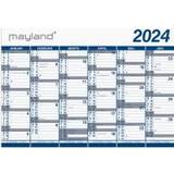 Mayland Kalendere & Notesblokke Mayland Kæmpekalender 2x6 mdr. papir 2024