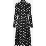 34 - Silke Kjoler Dolce & Gabbana Logo silk-blend midi dress black