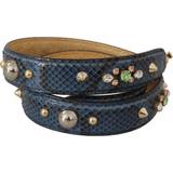 Dolce & Gabbana Dame Håndtasker Dolce & Gabbana Blue Exotic Leather Crystals Skulder Strap Blue ONESIZE