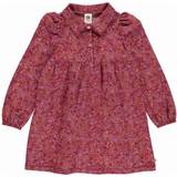 Fløjl Børnetøj Müsli Petit blossom collar langærmet kjole Fig/Boysenberry/Berry red