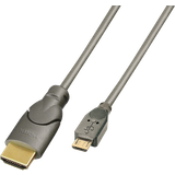 2.0 - HDMI-kabler - Skærmet Lindy HDMI - MHL M-M 0.5m