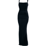16 - Dame - Firkantet Kjoler PrettyLittleThing Strappy Ruched Waist Maxi Dress - Black