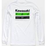Fox Hvid Tøj Fox T-Shirt Racing Kawi Stripes LS Premium, Opt Hvid