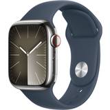 Apple Søvnaflæsning Smartwatches Apple Watch Series 9 Cellular 41mm Stainless Steel Case with Sport Band