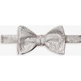 Grå Butterflies Eton Mens Light Grey Paisley-print Silk bow tie