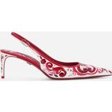 41 ½ - Rød Højhælede sko Dolce & Gabbana Printed polished calfskin slingbacks