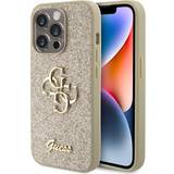 Guess Læder/Syntetisk Mobiletuier Guess Fixed Glitter 4G Metal Logo Case for iPhone 15 Pro