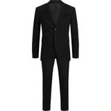 52 - Viskose Jakkesæt Jack & Jones Franco Slim Fit Suit - Black