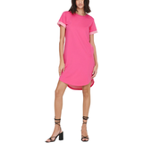 32 - Bomuld - Pink Kjoler Only Short T-shirt Dress - Rose/Shocking Pink