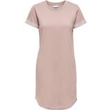 32 - Dame - Pink Kjoler Only Short T-shirt Dress - Rose/Adobe Rose