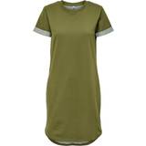 4 - Dame - Grøn Kjoler Only Short T-shirt Dress - Yellow/Martini Olive