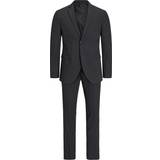 Grå - Polyester Jakkesæt Jack & Jones Franco Slim Fit Suit - Grey/Dark Grey Melange