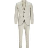 Herre Jakkesæt Jack & Jones Franco Slim Fit Suit - Grey/Pure Cashmere
